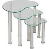 Cara Nest Of Tables Clear Glass/Silver